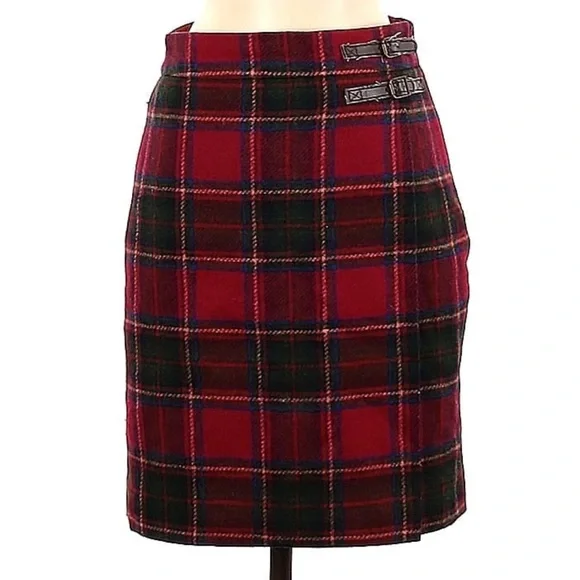 Boden Red Plaid Midi Skirt - Picture 6 of 6